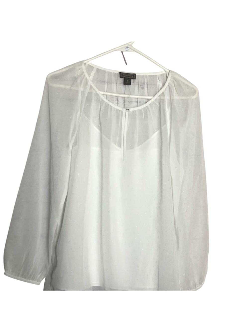 J. Crew Womens Point Sur Sheer White Blouse Size S